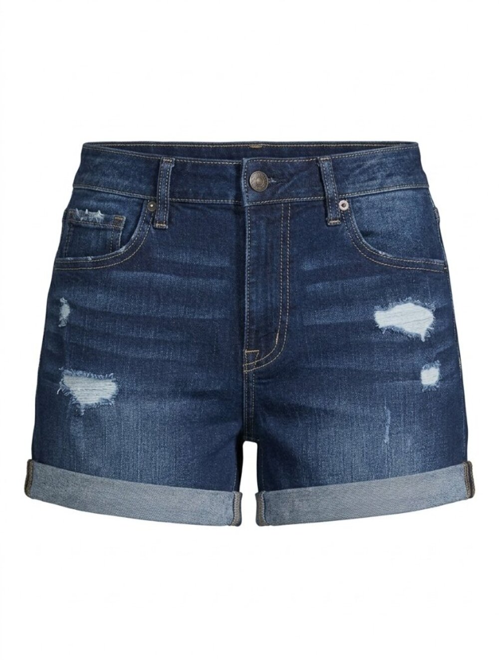 AEROPOSTALE Distressed Super High Rise Midi Cuffed Hem Jean Shorts - Size 8
